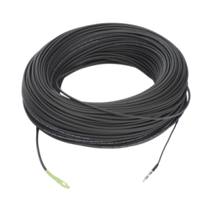 rollo de fibra Óptica drop redonda g657a2 monomodo simplex de 150 metros con conectores sc/apc sc/apc para instalaciones aéreas, subterráneas o a la intemperie