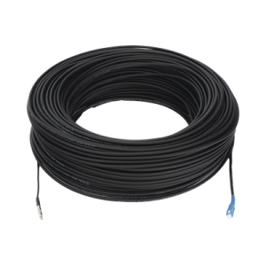 rollo de fibra Óptica drop redonda g657a2 monomodo simplex de 150 metros con conectores sc/upc sc/upc para instalaciones aéreas, subterráneas o a la intemperie
