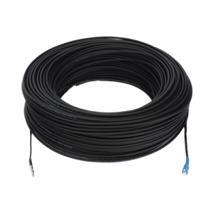 rollo de fibra Óptica drop redonda g657a2 monomodo simplex de 200 metros con conectores sc/upc sc/upc para instalaciones aéreas, subterráneas o a la intemperie
