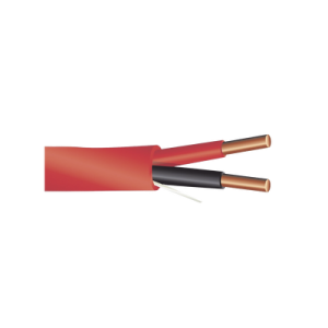 alambre de alarma contra incendios bobina de 305 metros: 2 x 14 awg, rojo, tipo fplr, (ul) ft4, ideal para sistemas de detección y evacuación de incendios