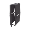 gabinete profesional para telecomunicaciones de 45ur, 1200 mm profundidad, incluye 2 organizadores verticales de 45 unidades de rack, se envía el gabinete armado.