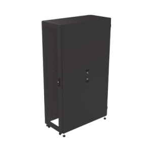 gabinete profesional para telecomunicaciones de 45ur, 1200 mm profundidad, incluye 2 organizadores verticales de 45 unidades de rack, se envía el gabinete armado.