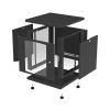 gabinete profesional para telecomunicaciones de 12ur, 638 mm profundidad.