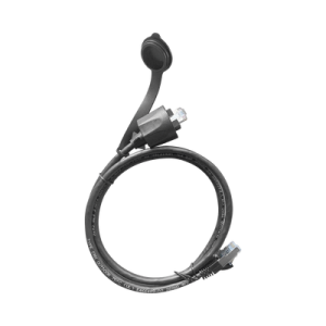 cable de parcheo industrial cat6 blindado (ftp) con protección contra agua (ip67) en un extremo, 1 metro