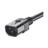 cable de alimentación eléctrica con bloqueo de seguridad, de iec c14 a iec c13, 1.2 metros de largo, color negro, paquete de 10 piezas