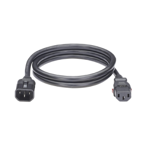 cable de alimentación eléctrica con bloqueo de seguridad, de iec c14 a iec c13, 1.2 metros de largo, color negro, paquete de 10 piezas