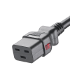 cable de alimentación eléctrica con bloqueo de seguridad, de iec c20 a iec c19, 60 cm de largo, color negro, paquete de 10 piezas