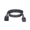 cable de alimentación eléctrica con bloqueo de seguridad, de iec c20 a iec c19, 60 cm de largo, color negro, paquete de 10 piezas