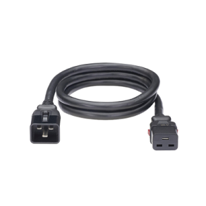 cable de alimentación eléctrica con bloqueo de seguridad, de iec c20 a iec c19, 60 cm de largo, color negro, paquete de 10 piezas