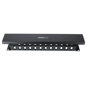 organizador de cables horizontal de 2u para rack de 19" con cubierta metálica