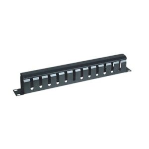organizador de cables horizontal de 1u para rack de 19" con cubierta metálica