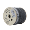 carrete de 2 km de fibra Óptica drop plana, interior/exterior g.657a2 monomodo de 2 hilos (bifibra), dieléctrica, forro negro, (no soporta conectores mecánicos)