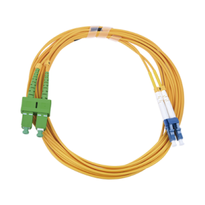 jumper de fibra Óptica monomodo 9/125 lc/upc sc/apc, pvc, 2.0 mm, dúplex, amarillo, 3 metros