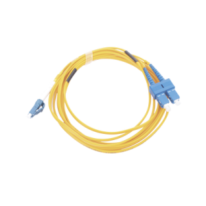 jumper de fibra Óptica monomodo 9/125 lc/upc sc/upc, pvc, 2.0 mm, dúplex, amarillo, 3 metros