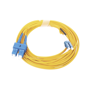 jumper de fibra Óptica monomodo 9/125 lc/upc sc/upc, pvc, 2.0 mm, dúplex, amarillo, 5 metros