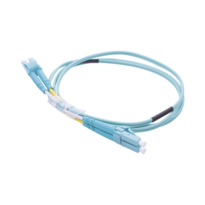 jumper de fibra Óptica multimodo om3 50/125 lc lc ofnr (riser), 2.0 mm, dúplex, aqua, 1 metro