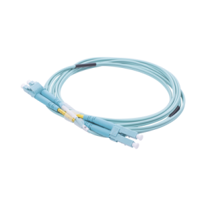 jumper de fibra Óptica multimodo om3 50/125 lc lc ofnr (riser), 2.0 mm, dúplex, aqua, 2 metros