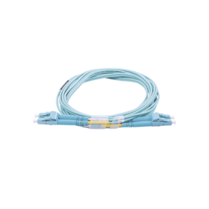 jumper de fibra Óptica multimodo om3 50/125 lc lc ofnr (riser), 2.0 mm, dúplex, aqua, 20 metros