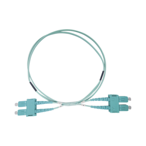 jumper de fibra Óptica multimodo om3 50/125 sc sc ofnr (riser), 2.0 mm, dúplex, aqua, 3 metros