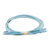 jumper de fibra Óptica multimodo om4 50/125 lc lc ofnr (riser), 2.0 mm, dúplex, aqua, 2 metros