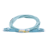 jumper de fibra Óptica multimodo om4 50/125 lc lc ofnr (riser), 2.0 mm, dúplex, aqua, 3 metros