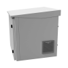 gabinete de exterior con rack de 19" de 9ur con ventiladores y termostato, se envía el gabinete armado, (montaje a poste o torre se vende por separado).