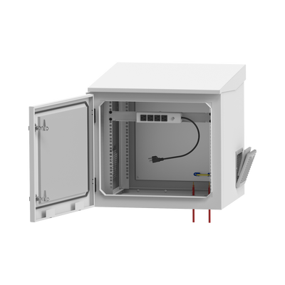 gabinete de exterior con rack de 19" de 9ur con ventiladores y termostato, se envía el gabinete armado, (montaje a poste o torre se vende por separado). gabinete de exterior con rack de 19" de 9ur con ventiladores y termostato, se envía el gabinete armado, (montaje a poste o torre se vende por separado).