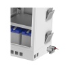 gabinete de piso para exterior con ventiladores y termostato con rack de 19" de 16 u + espacio para baterías, se envía el gabinete armado.