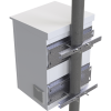 herraje para fijación a pared, torre o poste compatible con lp forte 16ur3 y lp forte 24u r3
