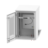 gabinete de exterior con rack de 19" de 24u con ventiladores y termostato, se envía el gabinete armado (montaje a poste o torre se vende por separado).