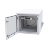 gabinete profundo hasta 705 mm de profundidad, de exterior de 9ur con ventiladores y termostato, se envía el gabinete armado, (montaje a poste o torre se vende por separado).