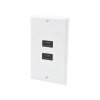 placa de pared de 2 puertos hdmi hembra a hembra