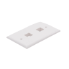 placa de pared de 2 puertos, keystone, color blanco