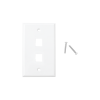 placa de pared de 2 puertos, keystone, color blanco