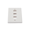 placa de pared de 3 puertos, keystone, color blanco