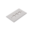 placa de pared de 3 puertos, keystone, color blanco