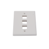 placa de pared de 3 puertos, keystone, color blanco