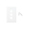 placa de pared de 3 puertos, keystone, color blanco