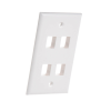 placa de pared de 4 puertos, keystone, color blanco