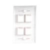 placa de pared de 4 puertos, keystone, color blanco