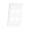 placa de pared de 4 puertos, keystone, color blanco