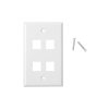 placa de pared de 4 puertos, keystone, color blanco