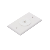 placa de pared, con orificio y grommet, ideal para pasar cables
