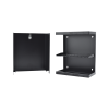 gabinete con punto de consolidación de 24 puertos, compatible con conectores keystone, instalación en pared o techo falso, se envía el gabinete armado.