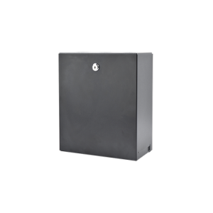 gabinete con punto de consolidación de 24 puertos, compatible con conectores keystone, instalación en pared o techo falso, se envía el gabinete armado.