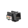 módulo jack keystone cat5e con terminación 110 (punchdown) para faceplate color negro
