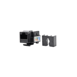 módulo jack keystone cat5e con terminación 110 (punchdown) para faceplate color negro