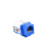 módulo jack keystone cat5e con terminación 110 (punchdown) para faceplate color azul