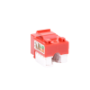 módulo jack keystone cat5e con terminación 110 (punchdown) para faceplate color rojo