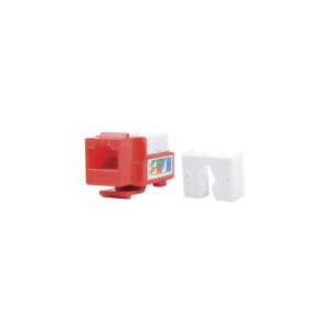módulo jack keystone cat5e con terminación 110 (punchdown) para faceplate color rojo